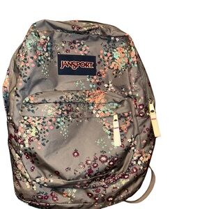 Jansport gray floral bookbag backpack girls women